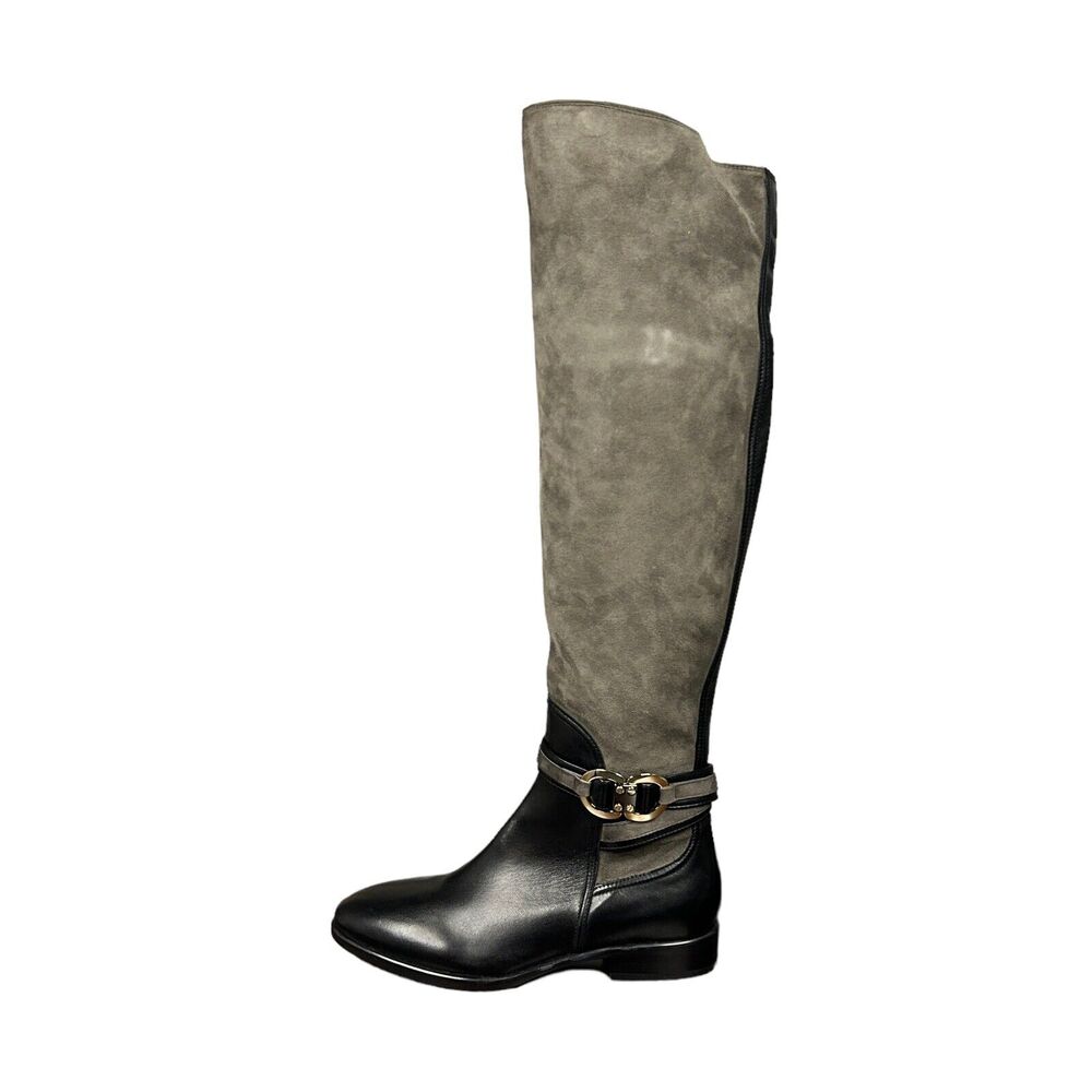 NEW Le Pepe EU 39.5 US 9 Over the Knee Boot Camoscio Fango Black Gray Vibrum